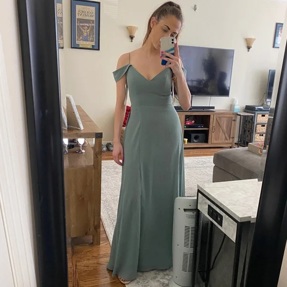 Jenny Yoo Priya dress (Eucalyptus) - Picture 4 of 5